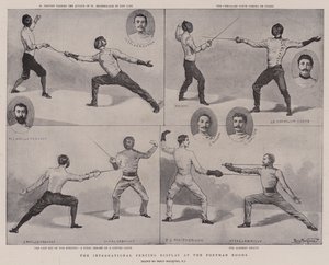 The International Fencing Display at the Portman Rooms by Percy Macquoid
